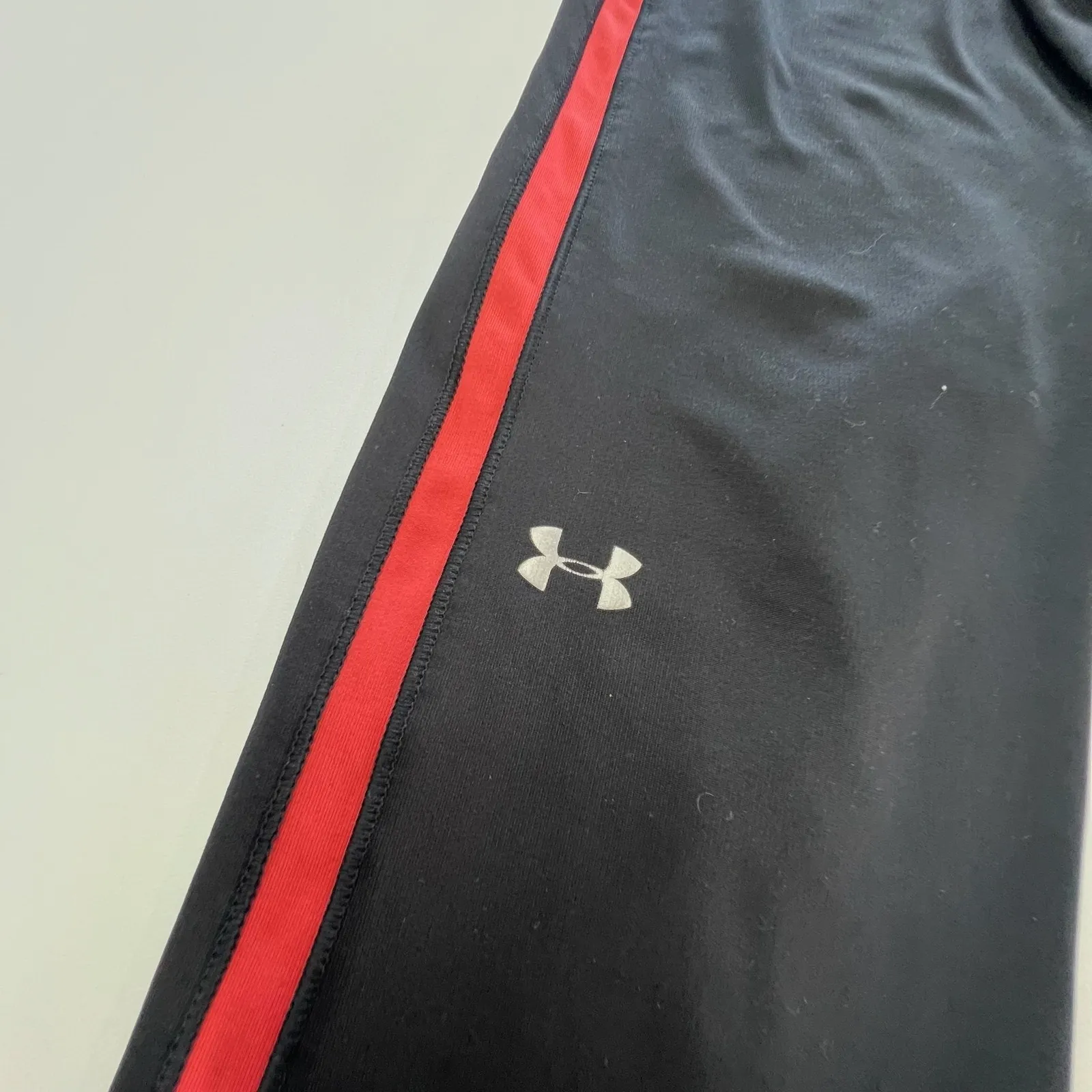 Under Armour‎ Leggings Womens Small Black Pink Red Stripe Athletic Running - Image 5
