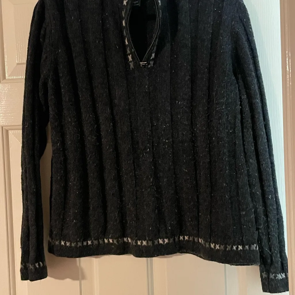 Woolrich Charcoal Gray Knit Sweater L - Image 6