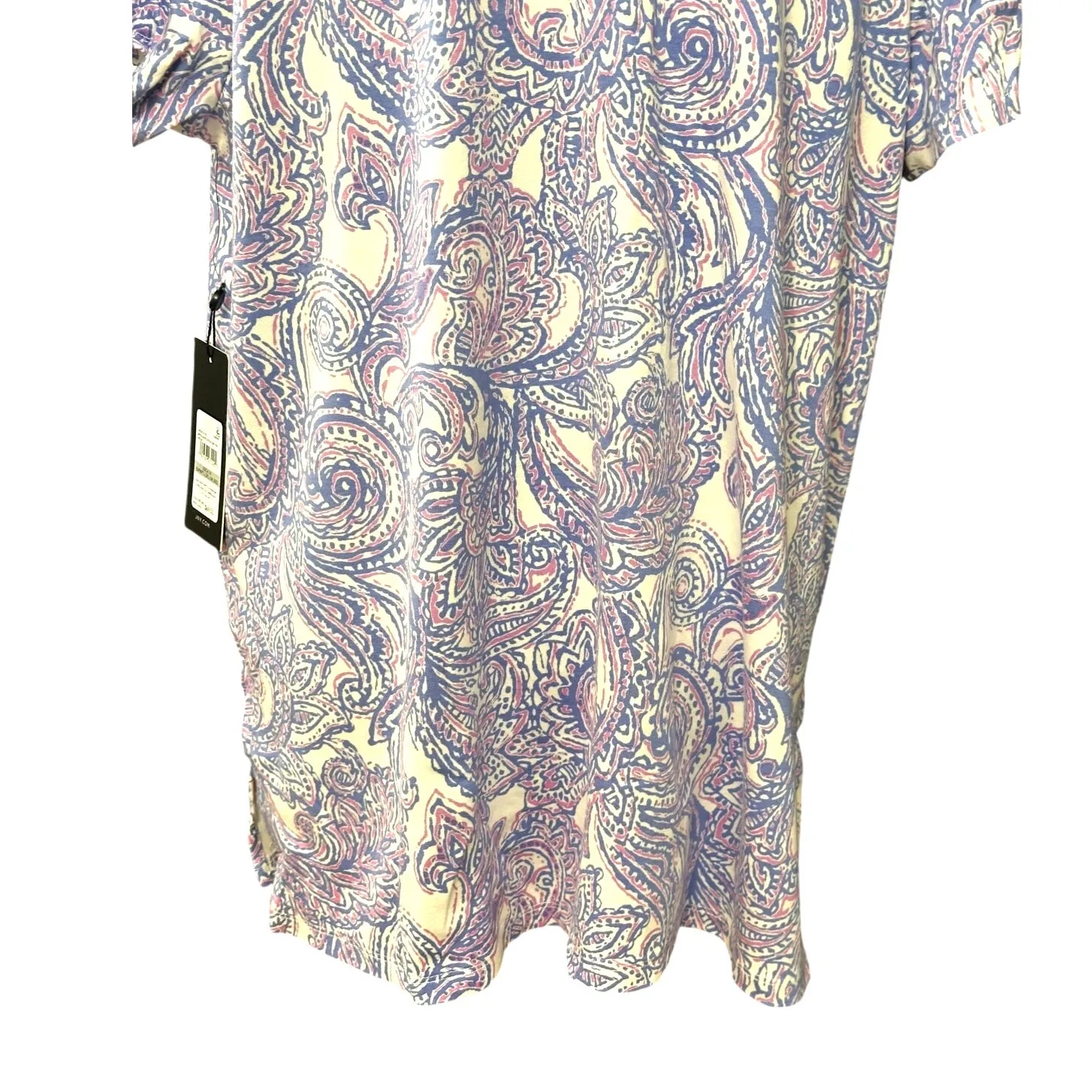 Jones New York Paisley Blouse Short Sleeves Crew Neck Blue Purple Women's 1X NWT - Image 7