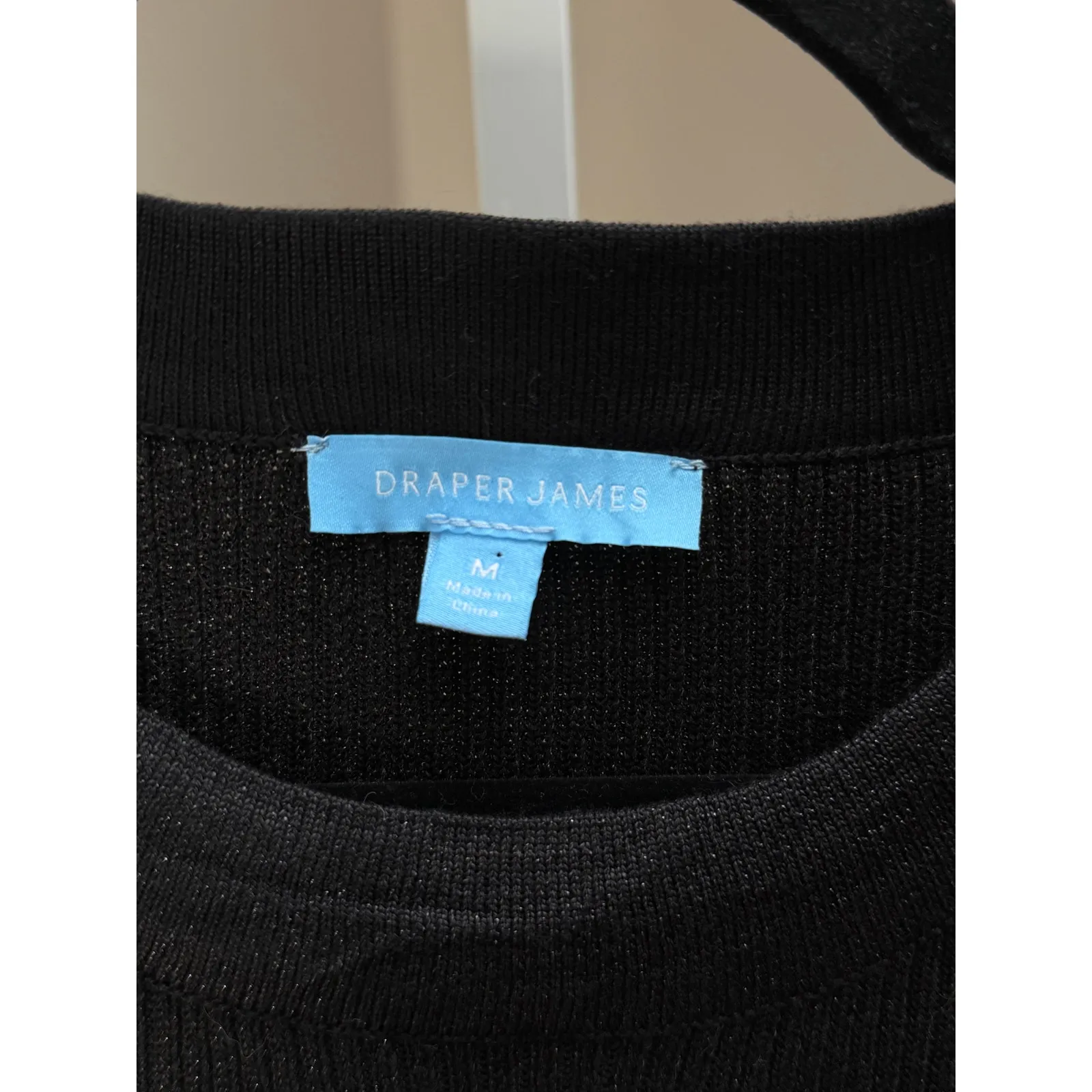 Draper James Knit Midi Dress Women Medium Metallic Black Stretch Ribbed - Image 5