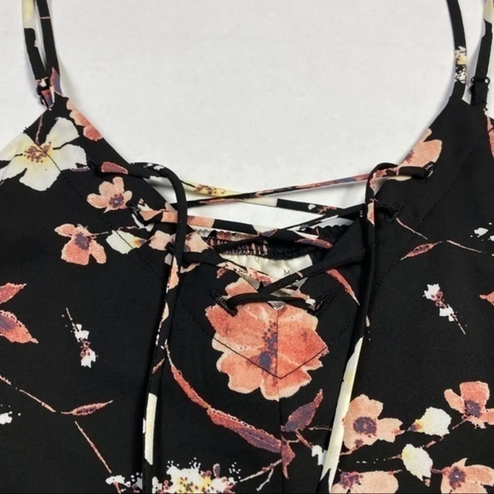 Mimi Chica Floral Lace-Up‎ Swing Dress - Image 3