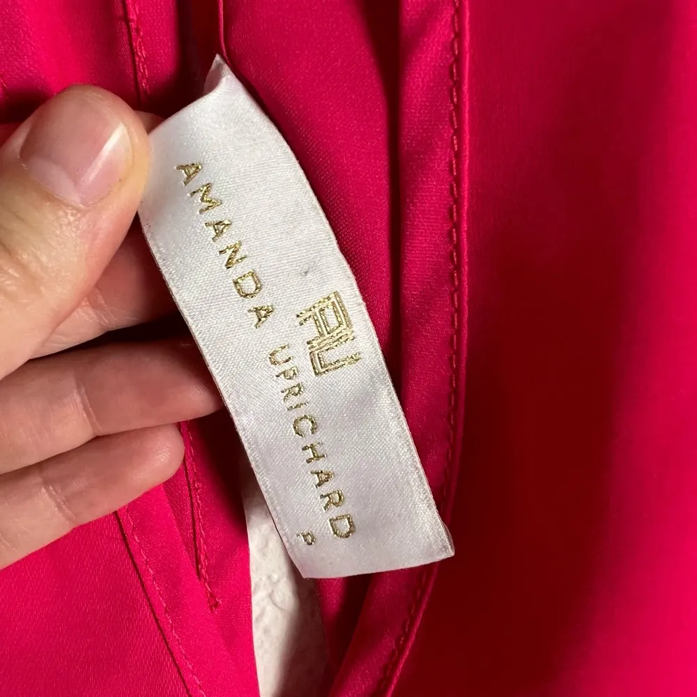 Amanda Uprichard Celia Pink Cold Shoulder Keyhole Flutter Sleeve Top - Image 8