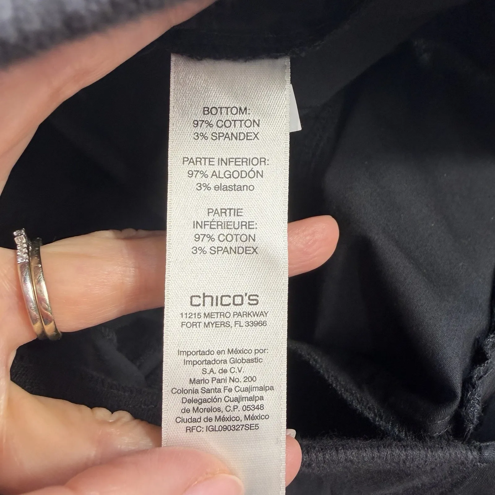 Chico's 0 US S 4 Pants Fitigues Casual Capri Crop Cropped Basic Black Stretch - Image 6