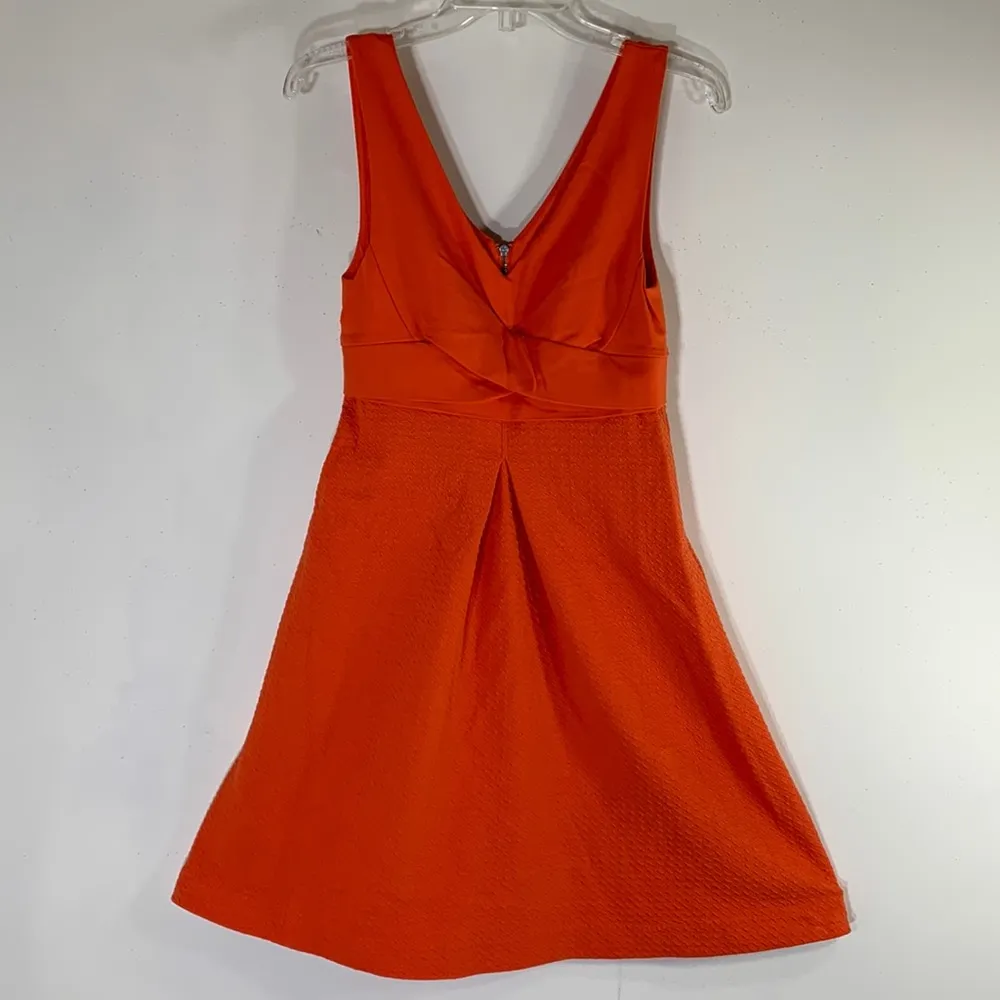Anthropologie HD In Paris Orange Ardmore Textured Knit Dress Size-4. - Image 3