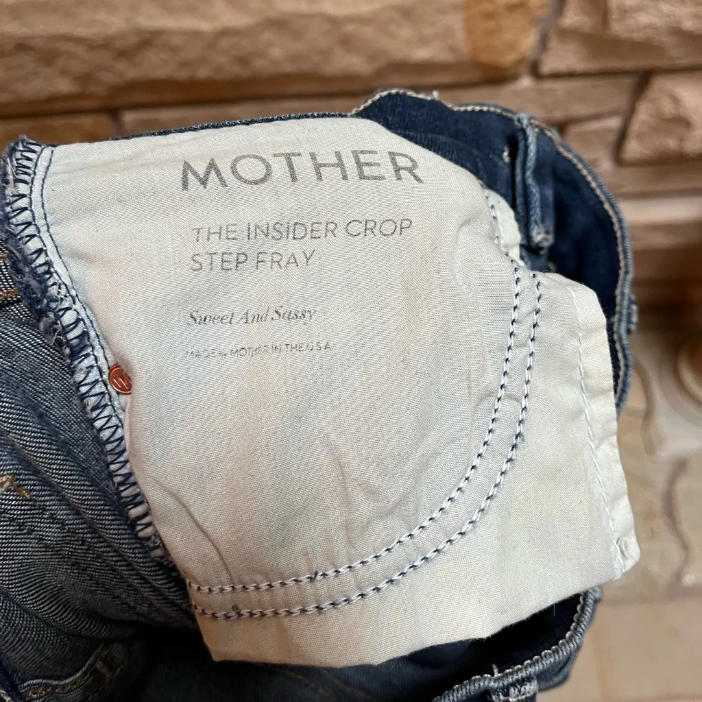 Mother The Insider Crop Step Fray in Sweet and Sassy size 25 Blue - Image 8