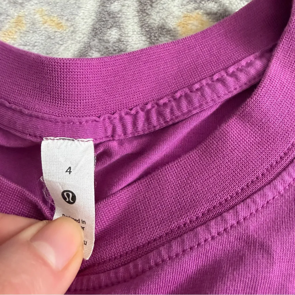 Lululemon All yours tee size 4 purple - Image 2
