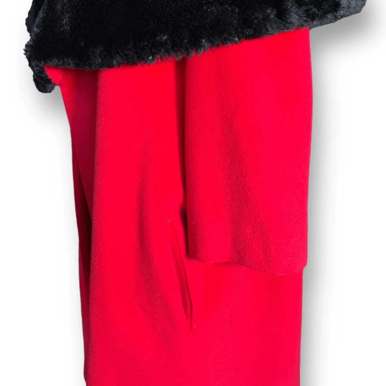 Vintage 50s Red Coat Black Faux Fur Collar Bains Las Vegas Medium Holiday Glam - Image 8