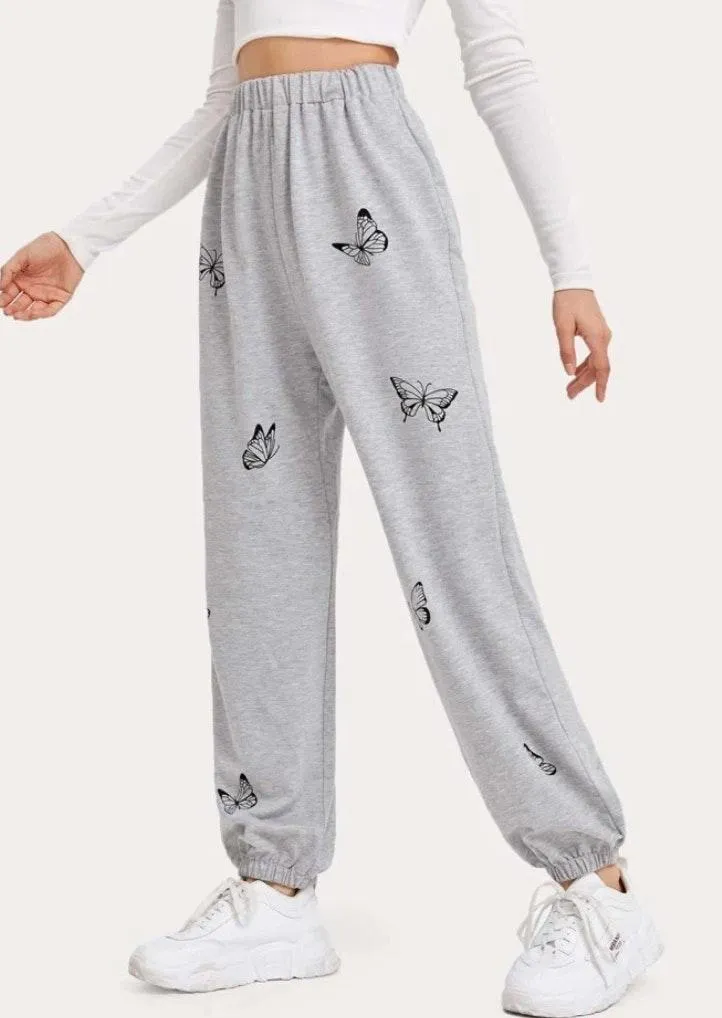 Gray Butterfly Sweatpants - Image 2