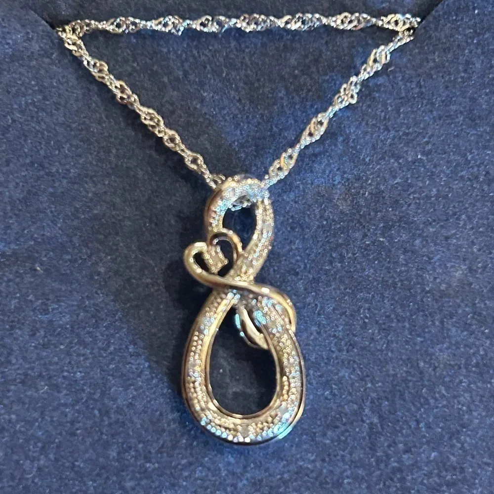 The bradford exchange mother and daughter  diamond infinity necklace 925 - Image 2
