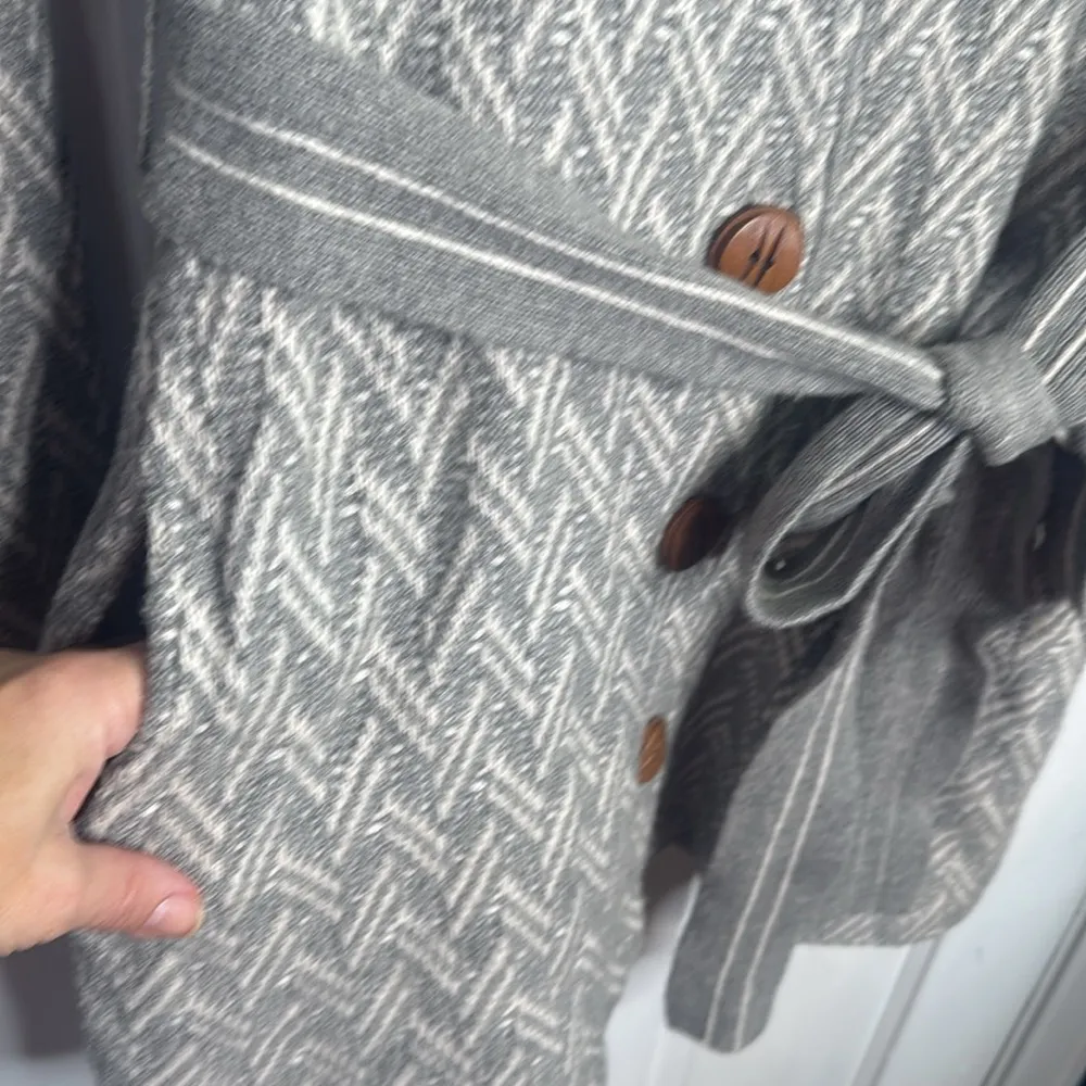 Anthropolgie Moth Wool Blend Belted Gray Patterned Cardigan W1244 Sz S - Image 6