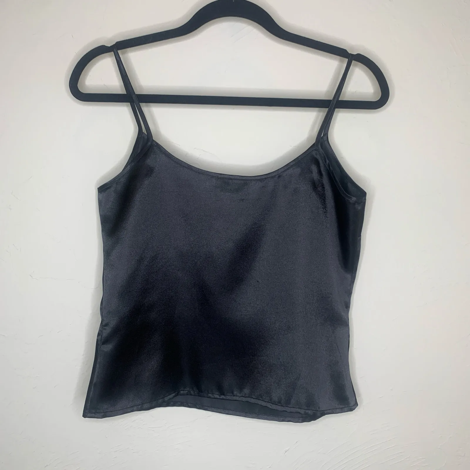 Vintage Satin Black Camisole Sz 6 Gold - Image 6