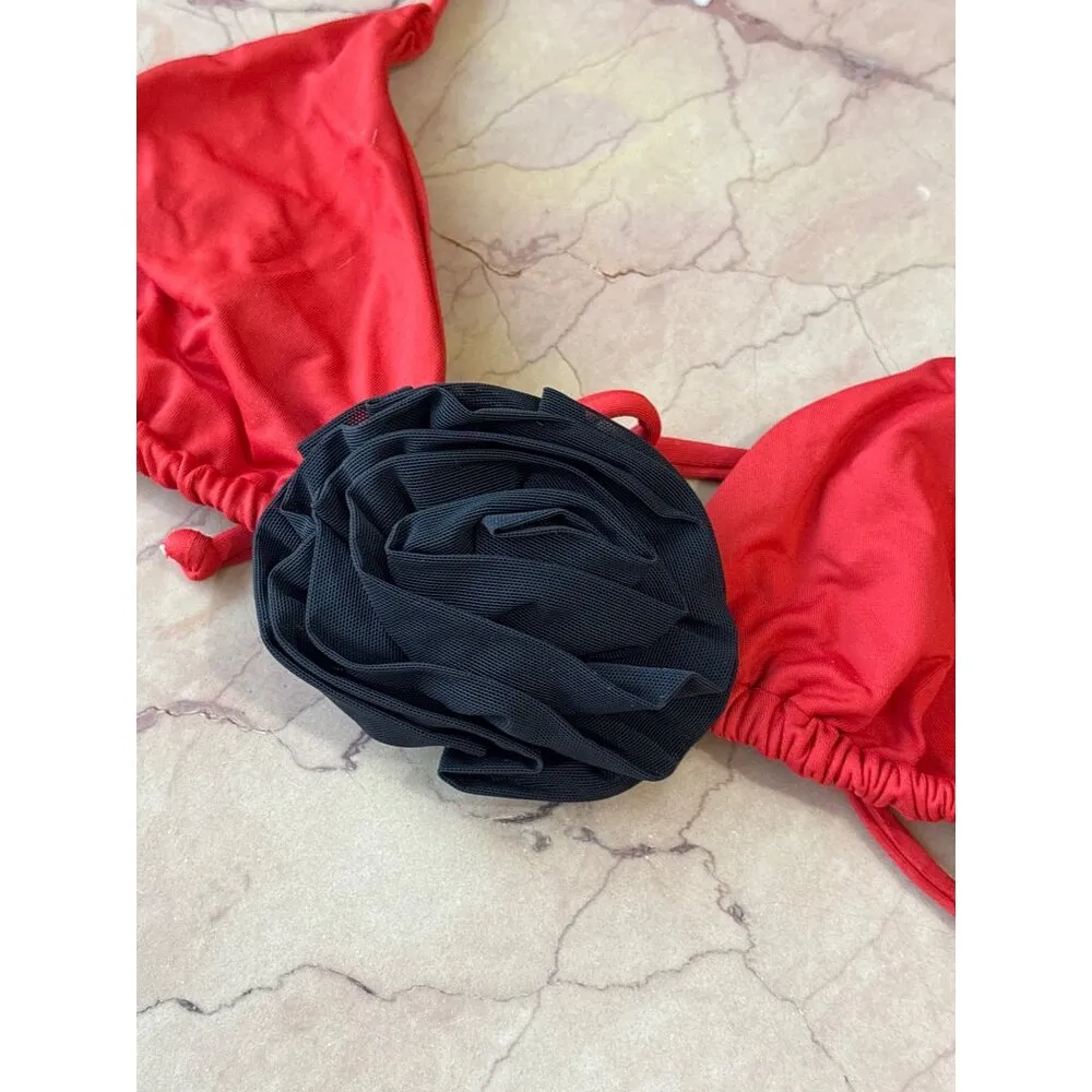 WeWoreWhat Cooper Bikini Top in Barn Red XSmall New Womens Swimsuit - Image 6