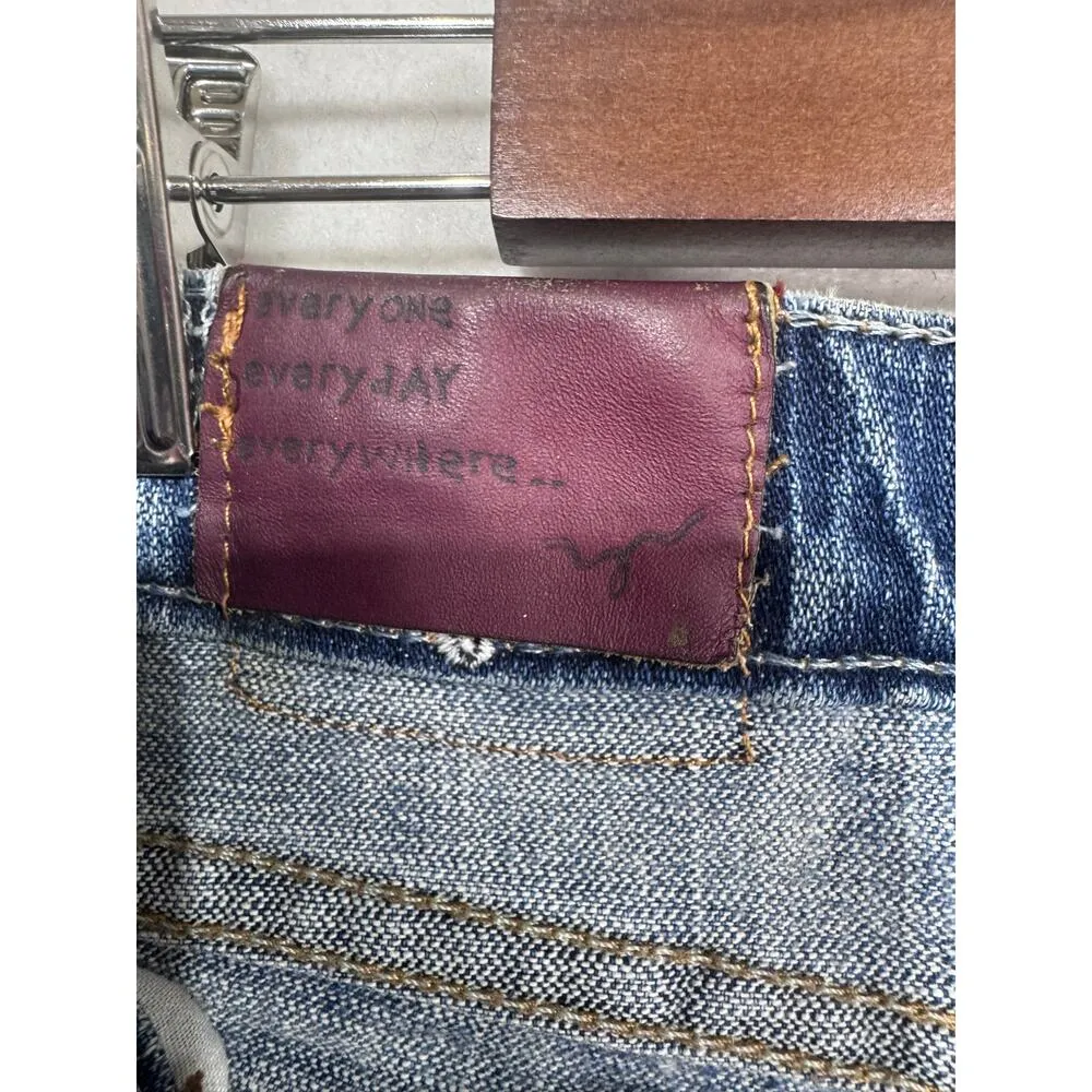 Blue 2 Y2K Vintage Made in California USA Flare Jeans Distressed Women’s Size 30 - Image 4