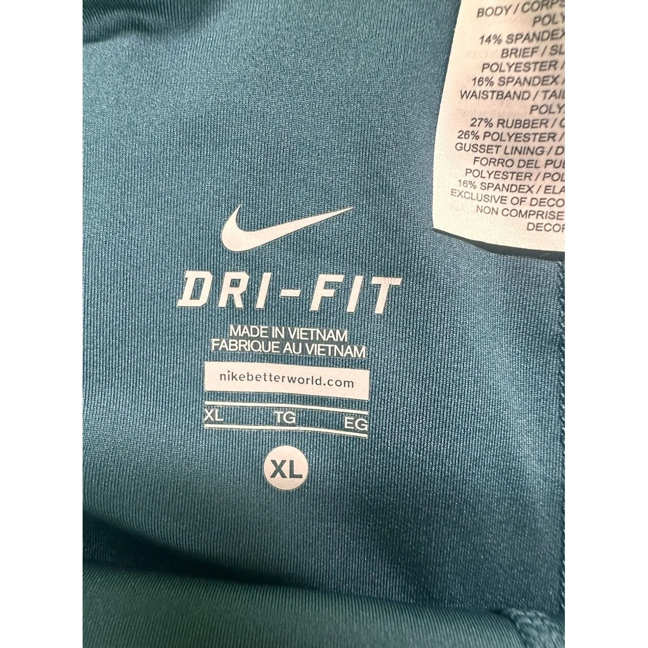 Nike 3" FULFLX 2 IN 1‎ Green Splatter Print Women's XL Running Shorts Logo - Image 4