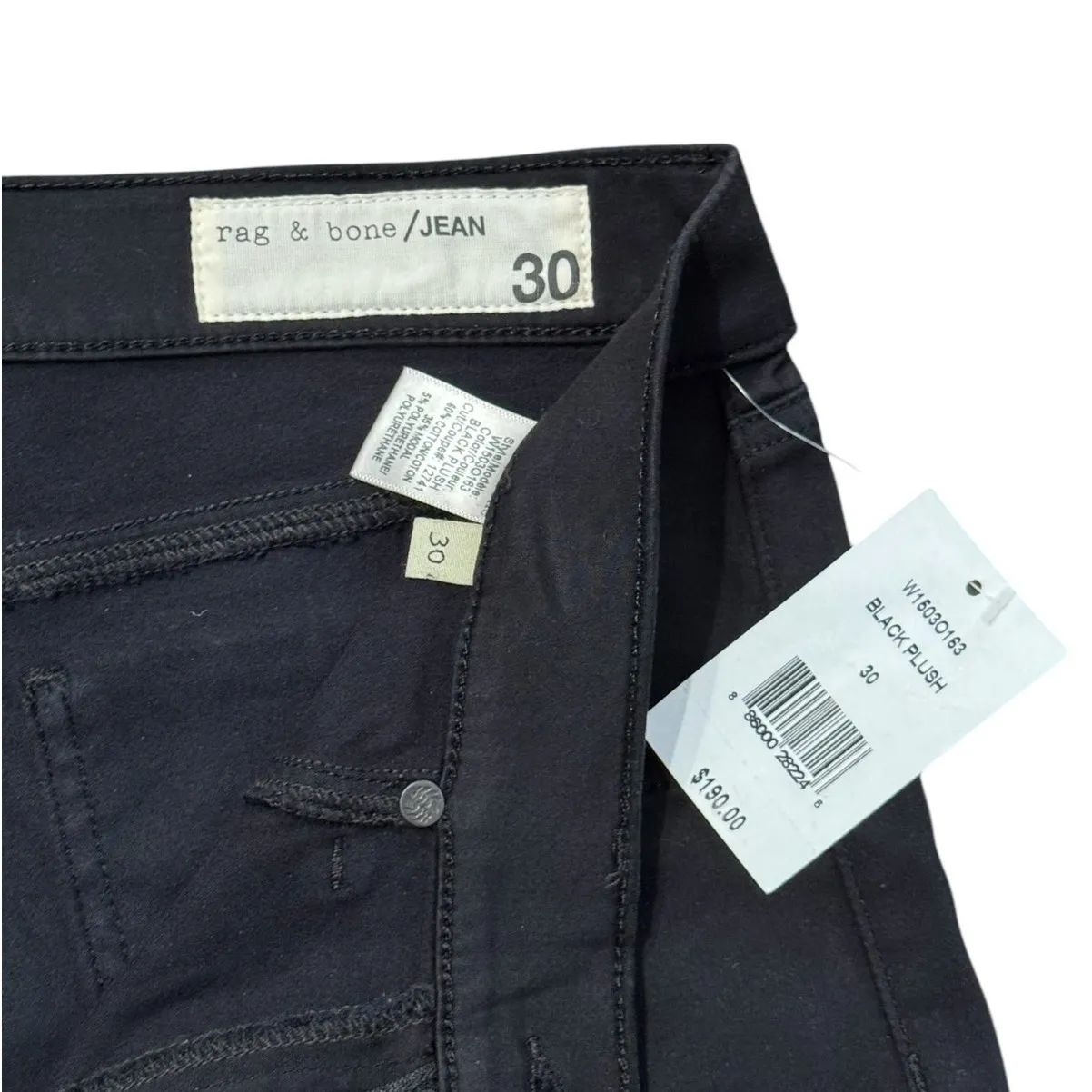 NWT! Rag & Bone Black Plush Jean Skinny Legging - Size 30 (MSRP $190) - Image 12