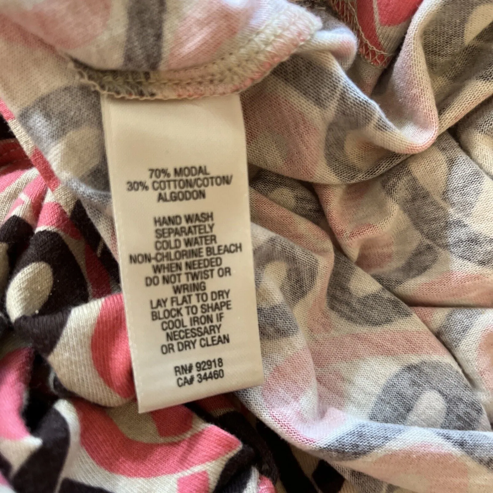 JUICY COUTURE Vintage Shift Dress Pink Geometric Elbow Sleeve Scoop Neck‎ Small - Image 4