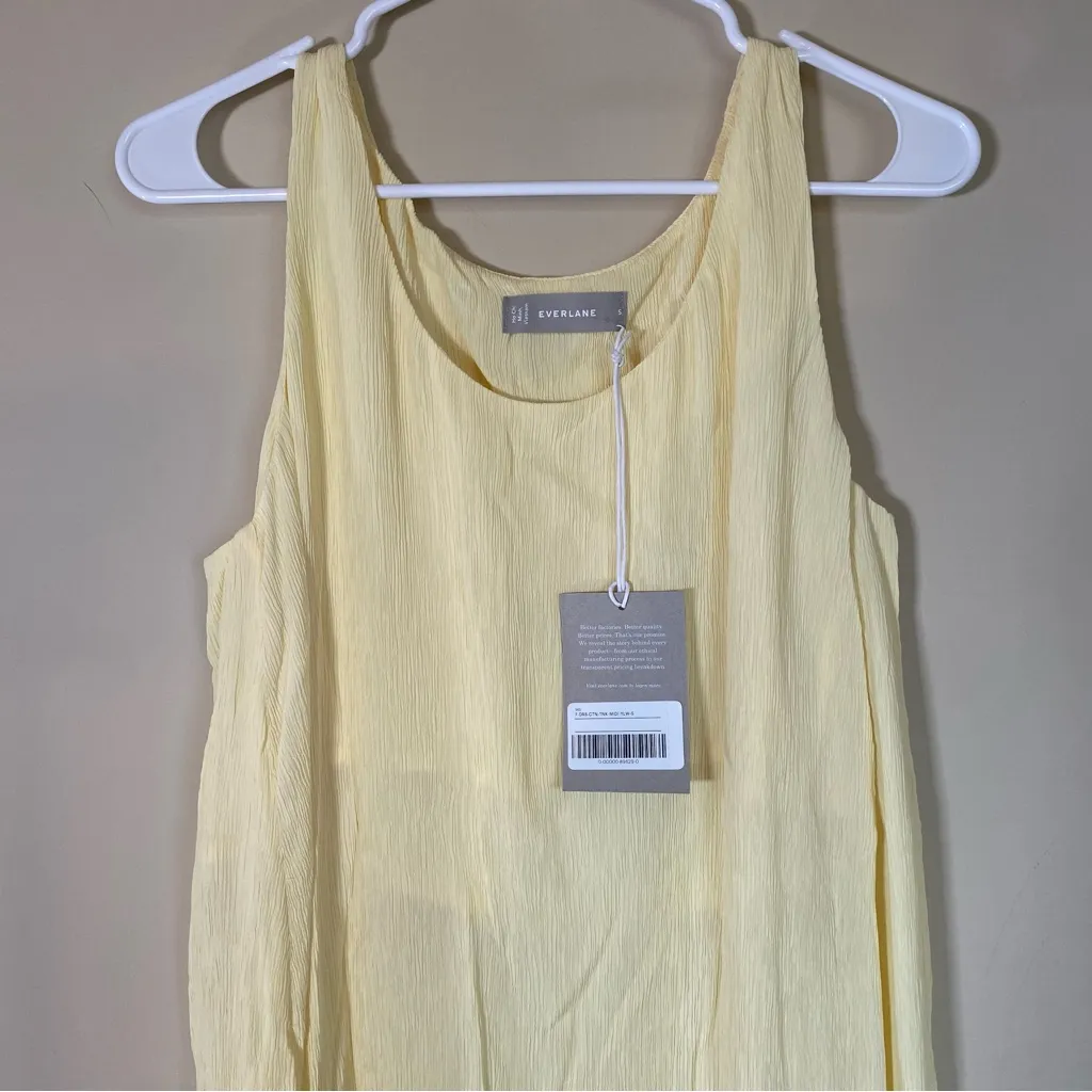 Everlane The Naia Ripple Midi Tank Dress In Pastel‎ Yellow - Image 4