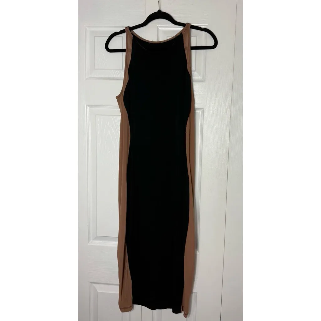 JLUXLabel Black Sheer Illusion Bodycon Midi Dress Sleeveless Sz XXL - Image 3