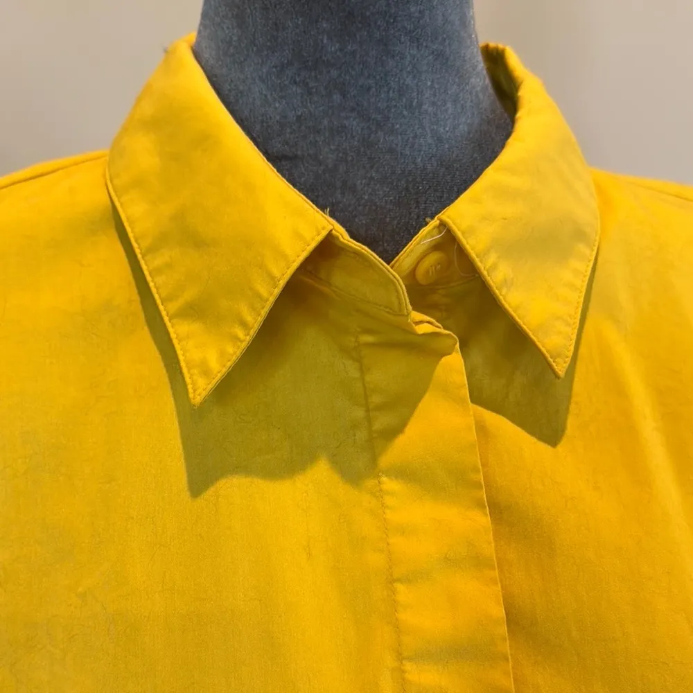 Worthington Yellow Puff Sleeve Button Down Shirt - Image 2