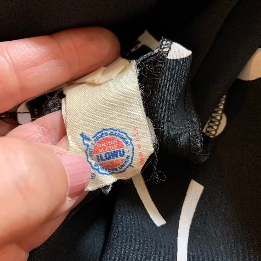 Vintage Toni Todd Polyester Womens Dress Made in USA Size 12 Union Made Black - Image 5