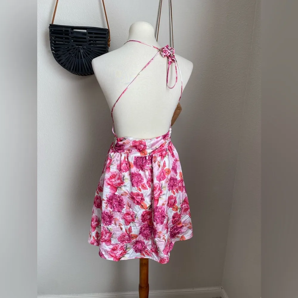 SweetPot The Label Red & Pink Floral Mini Dress, Size 6 - Image 4