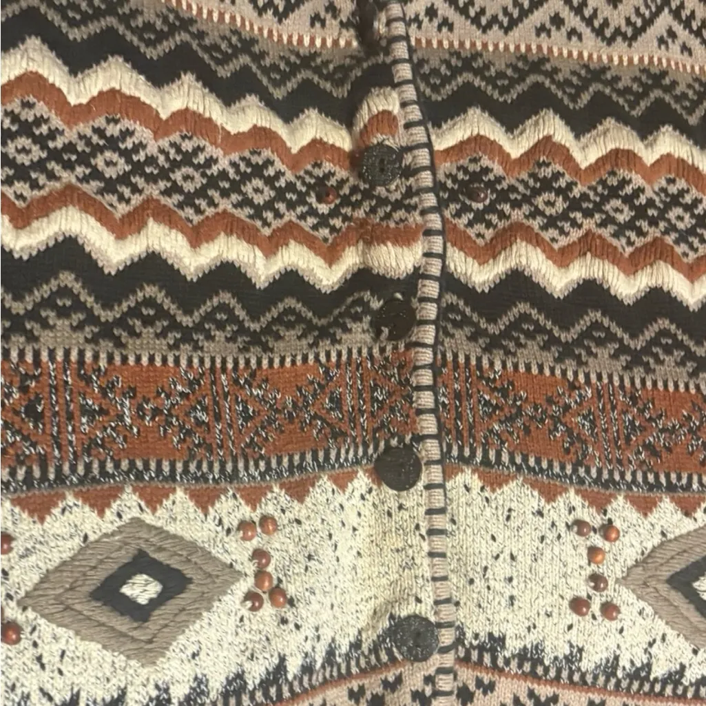 Vintage Sigrid Olsen Sweater Vest Women L Fair Isle Southwestern Western Boho - Image 5