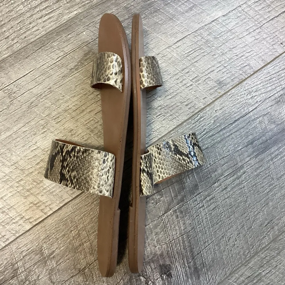 J. Crew Snakeskin Slides Size 7 NWOT - Image 6