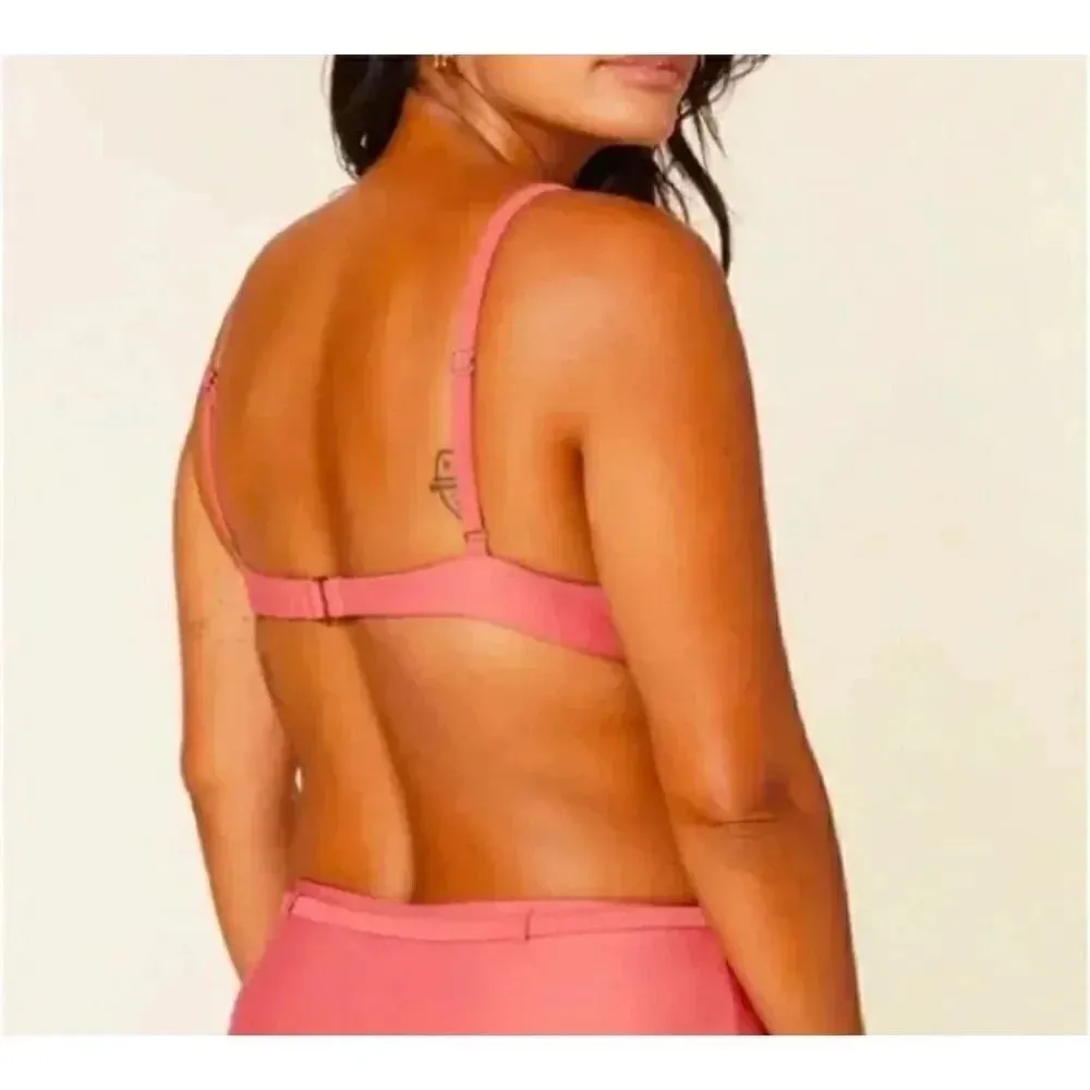 Andie The Sicily Bikini Punch Pink Adjustable Straps Underwire Top
Bra S #1454 - Image 3