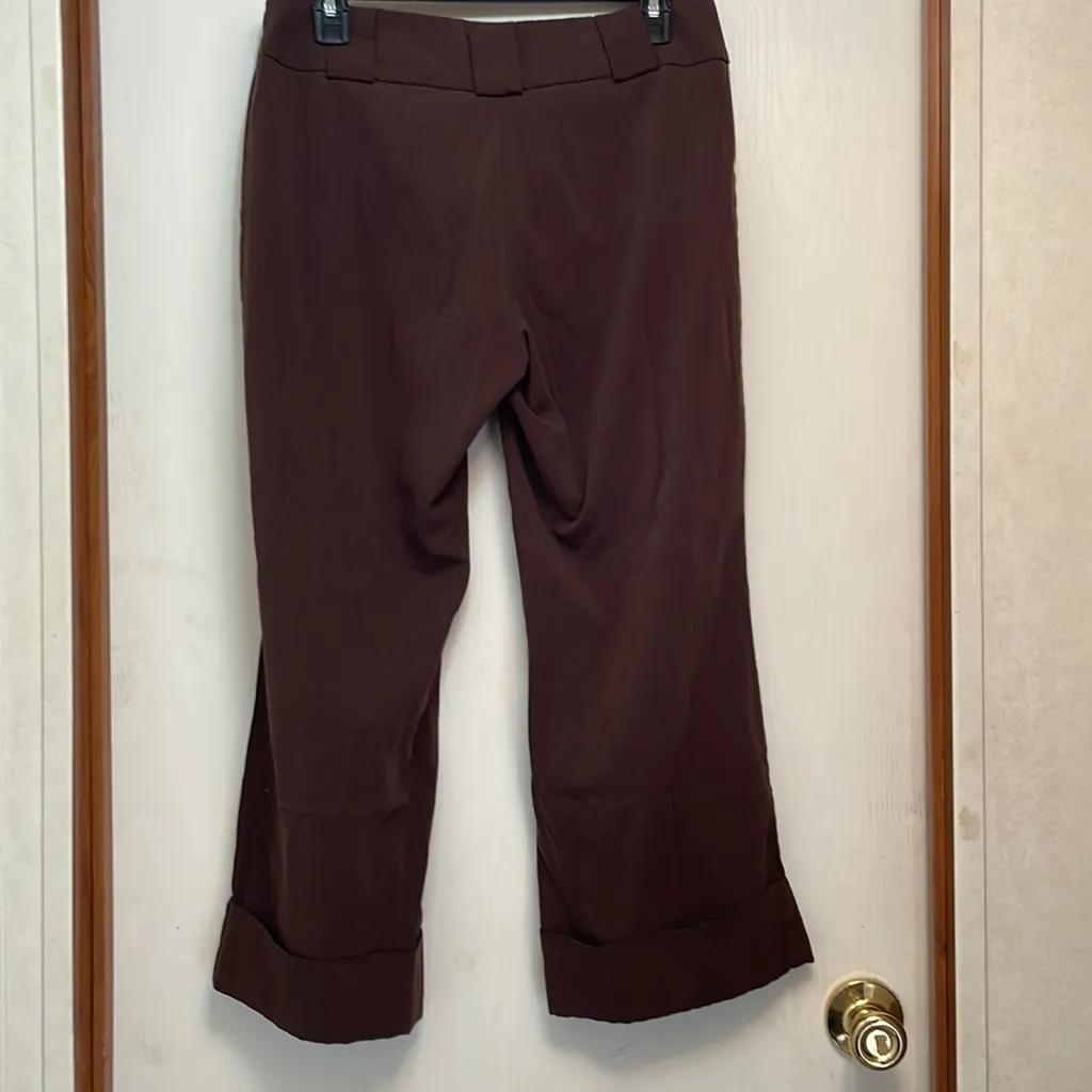 Women’s size 9/10 low rise, brown, office, where gauchos wide leg. - Image 3