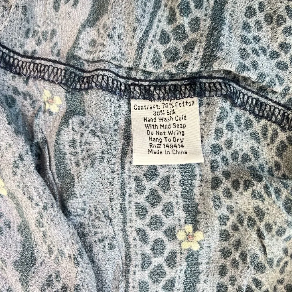 NWOT Johnny Was Blue Floral Elastic Waist Maxi Skirt Size S Pull-On - Image 11