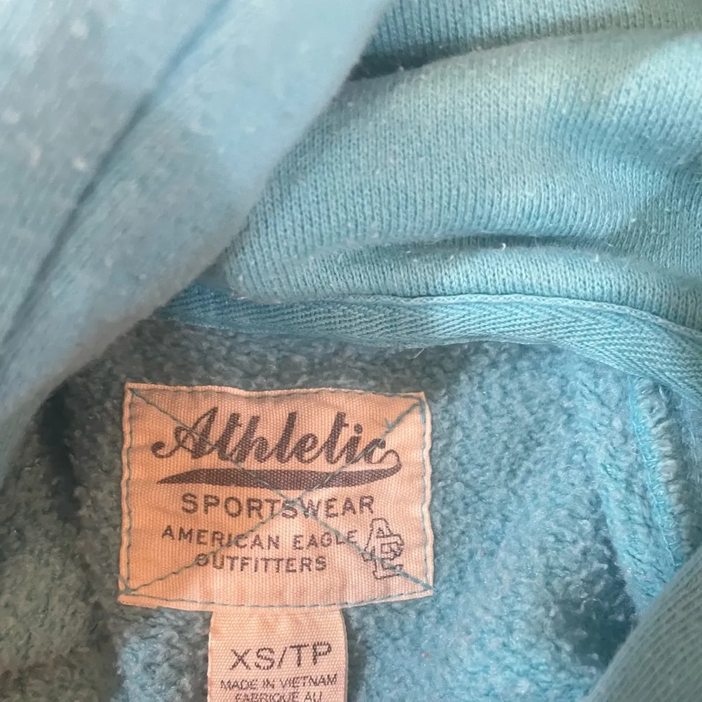 Vintage American Eagle Outfitters Sky Blue Knit Hoodie - Image 4