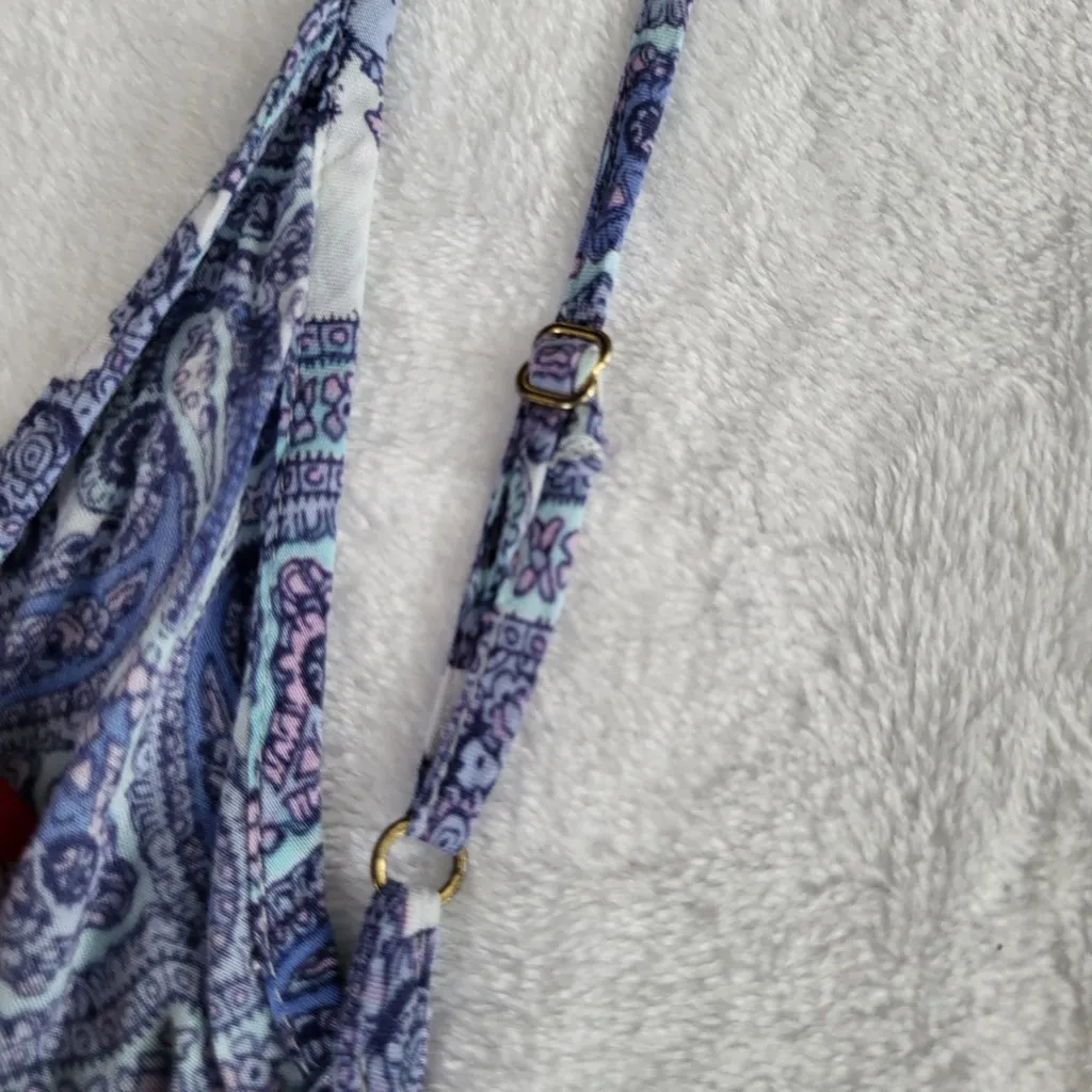 Victoria's Secret Women’s Paisley Shortie Romper Blue Loungewear size Small - Image 7