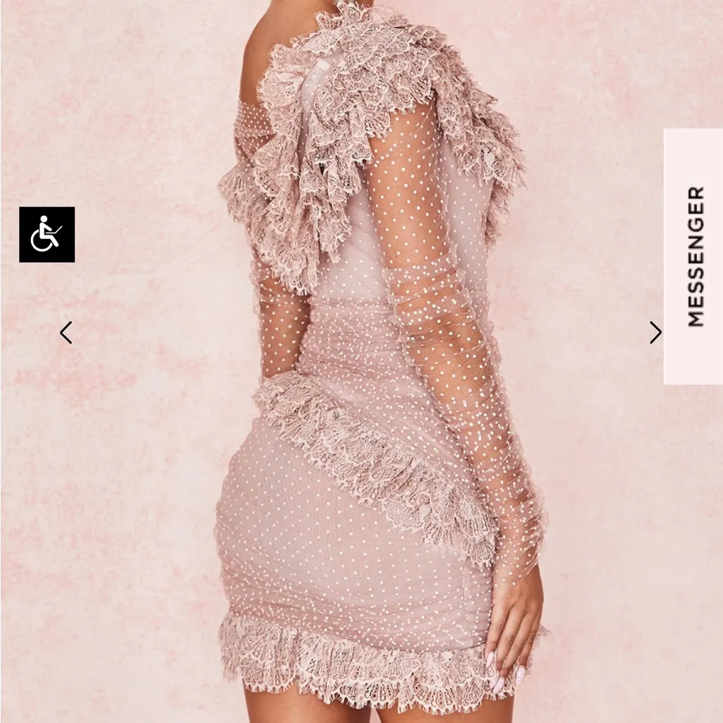 House of cb SORREL BLUSH LACE FRILL MINI DRESS - Image 6
