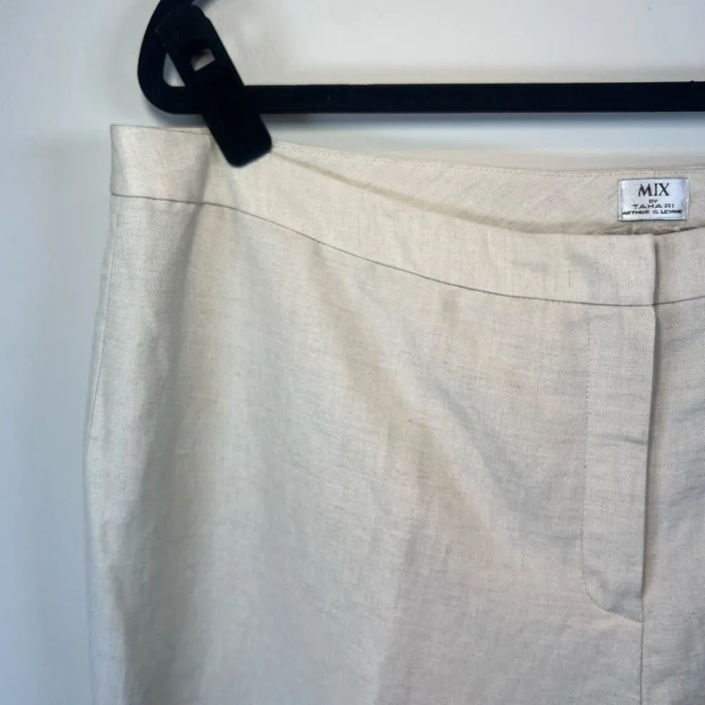 Tahari Arthur S Levine Straight Leg Dress Pants Beige Lined Career Women's Sz 18 - Image 3