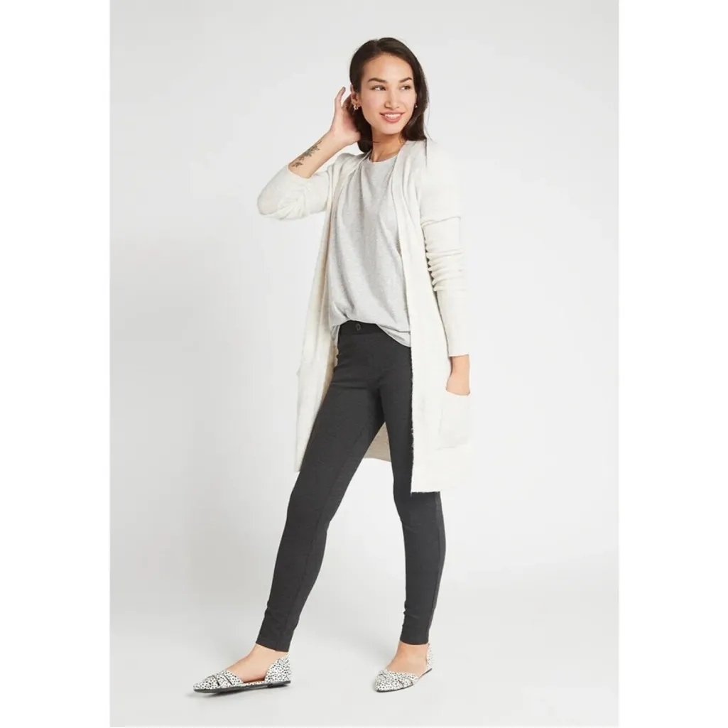 BETABRAND Gray W1166 Skinny Leg Classic Dress Pant Yoga Pants Medium Long - Image 3