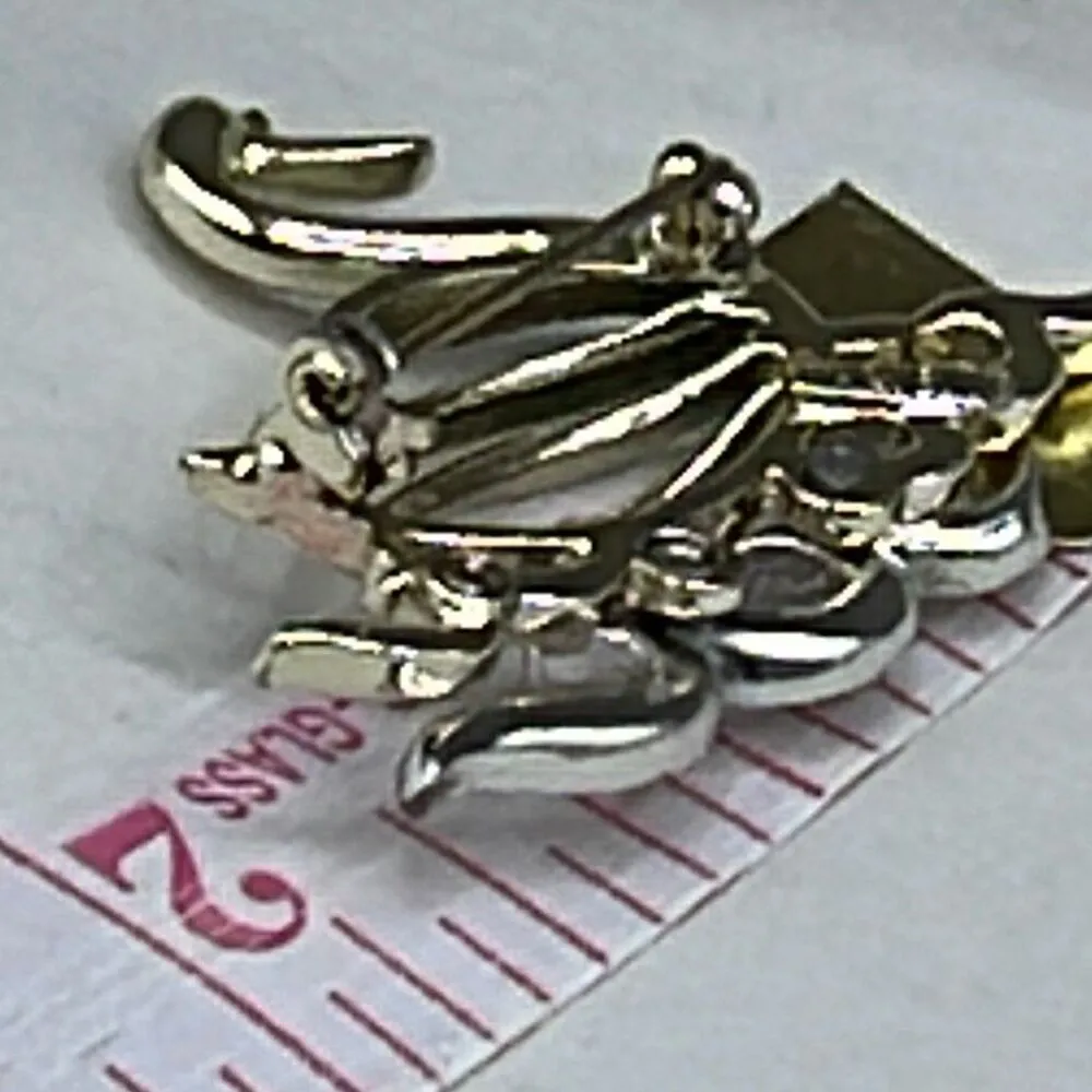 Vintage Marvella two tone gold and silver swan on rhinestone water rare item - Image 6