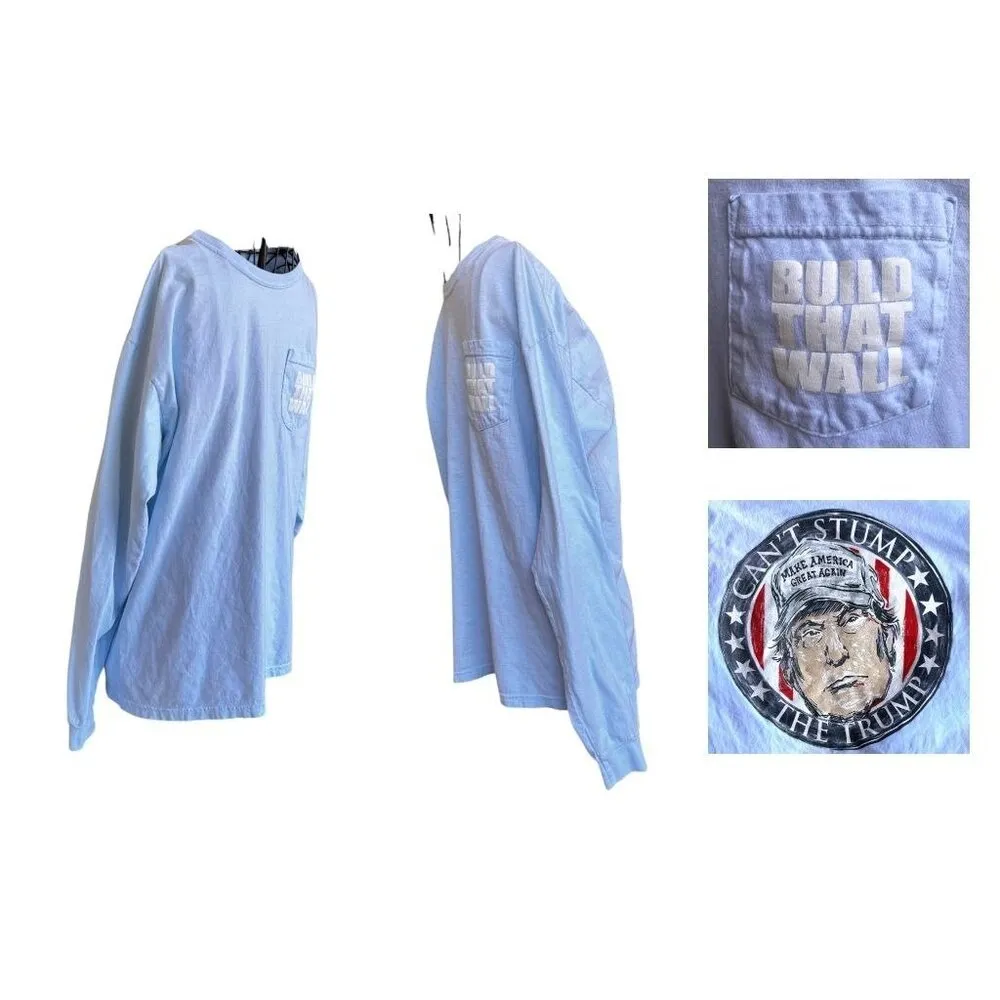 Can't Stump Trump Long Sleeve T Shirt Large Comfort Colors Blue Inaugura… - Image 9