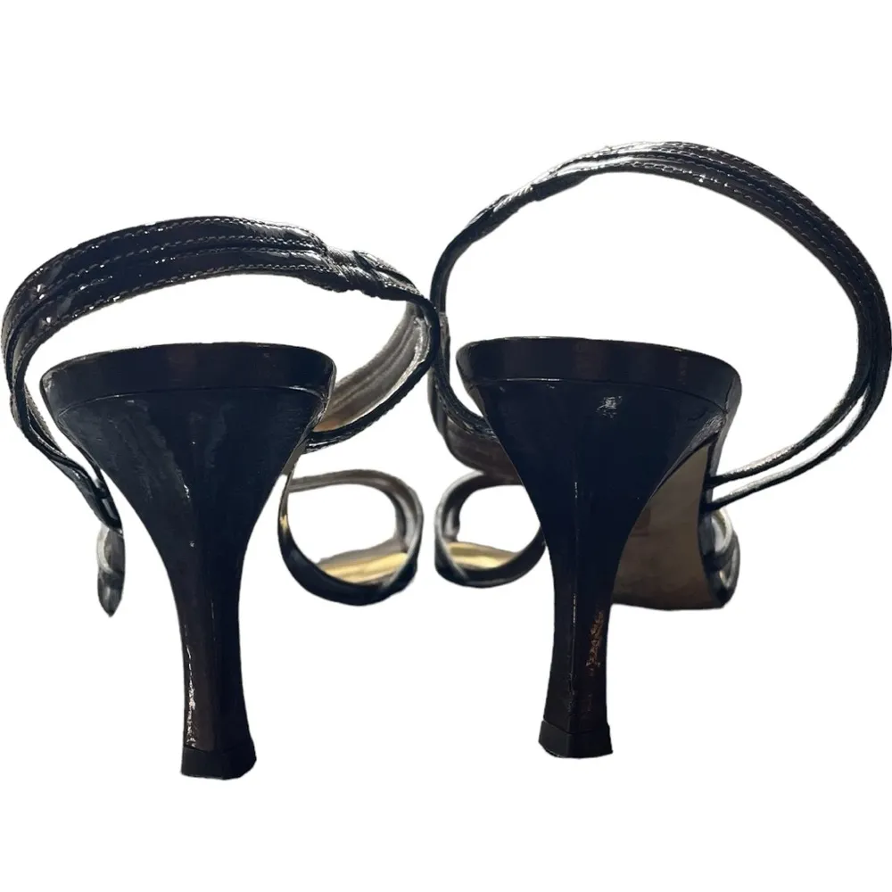 strappy brown patent leather heels / 7 / Excellent condition - Image 9