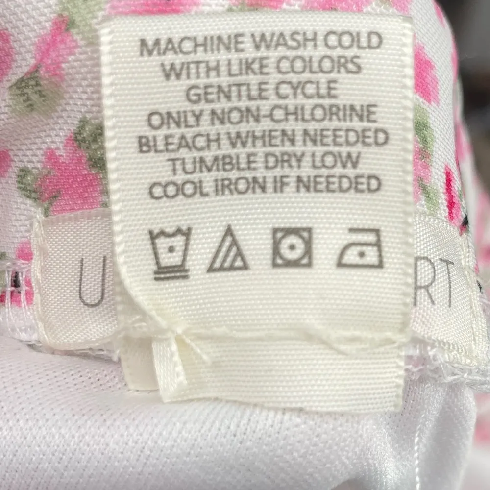 Ultra Flirt Juniors' Floral Printed Ruched Mesh Skirt in Pink Size Medium NWT - Image 7