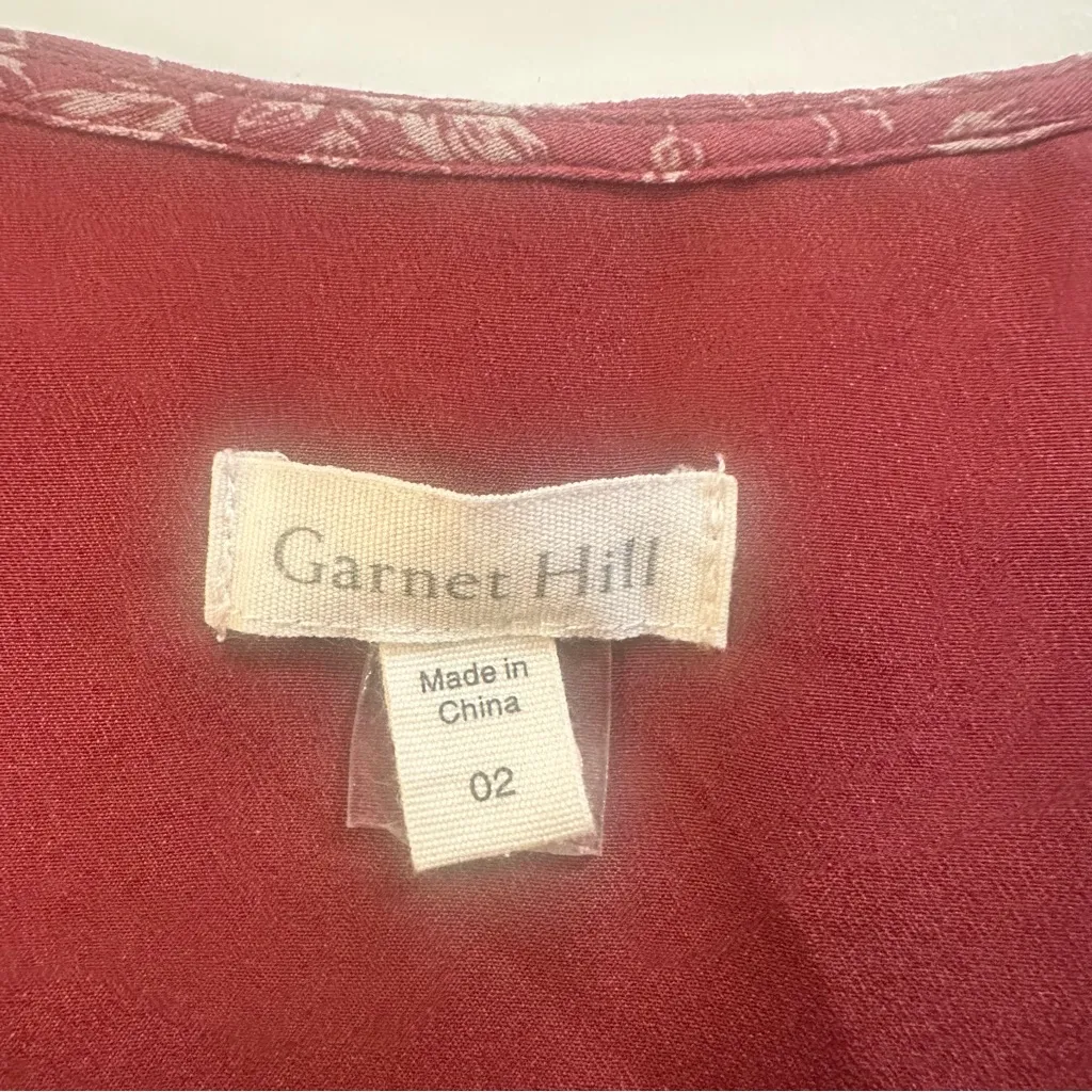 Garnet Hill Bohemian Burgundy Floral Pocket Detail Dress 2 - Image 6