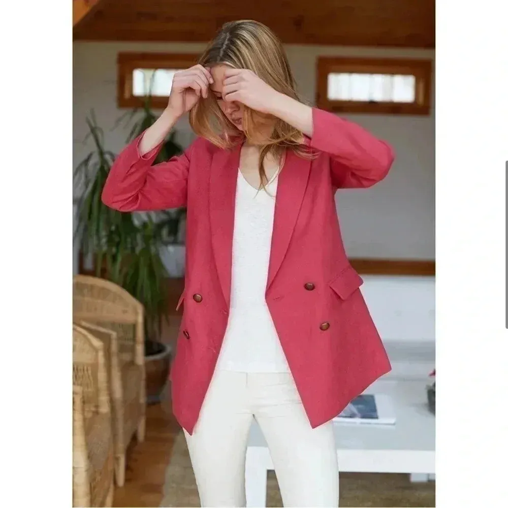 Emerson Fry Double Breasted Jacket Blazer Brown Size 6 Tan - Image 8