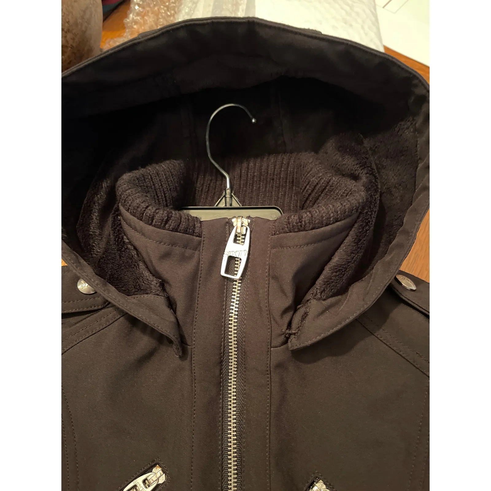 Miss Sixty faux fur lined hooded trench coat size XS - Image 9