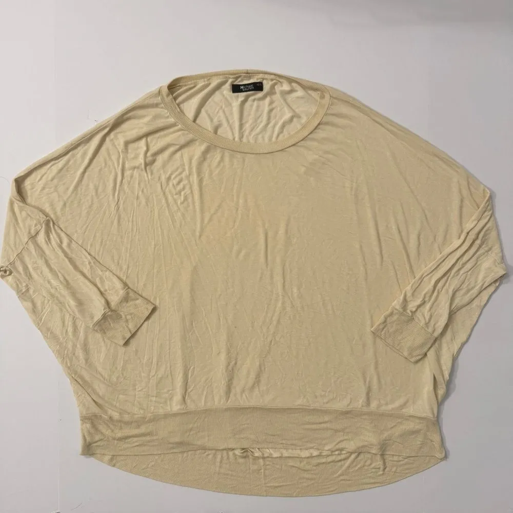 Michael Lauren Cream Oat Hunter Draped Tee Size X-Small/Small NWOT - Image 2