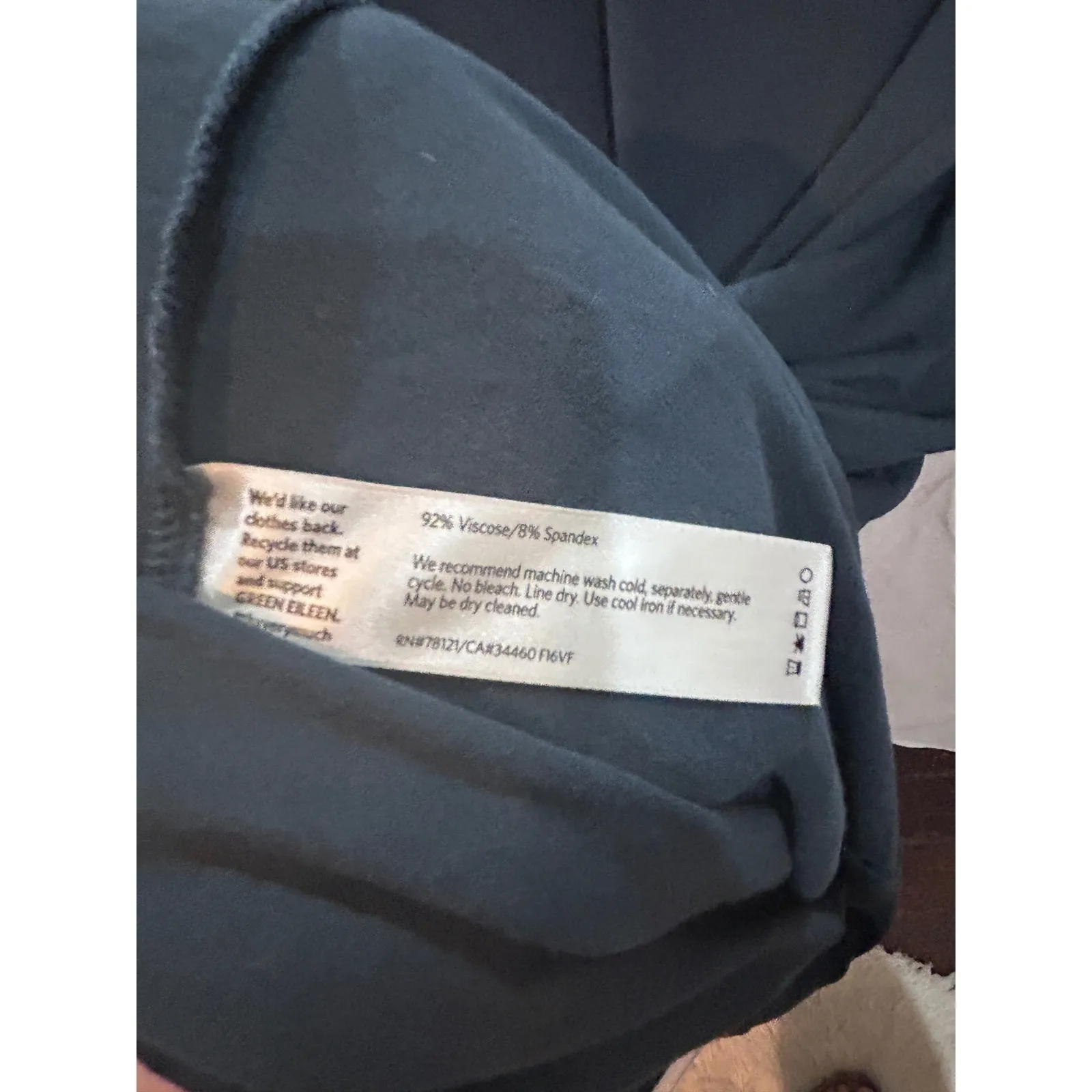 EILEEN FISHER Long Sleeve Boat Neck Tunic Dress Navy Blue‎ Size S/P - Image 4