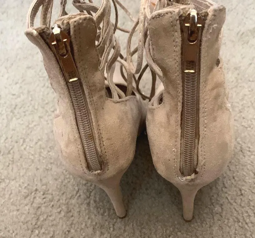 Nude Suede Heels Tan Size 7.5 - Image 3