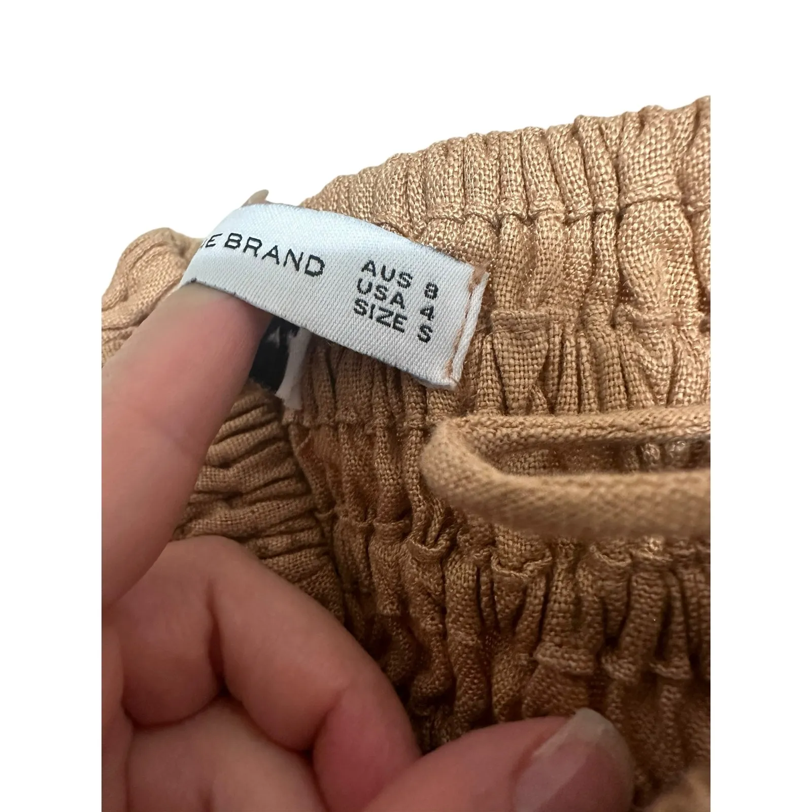 Faithfull the brand Latia hazelnut‎ smocked tube Top size Small - Image 5