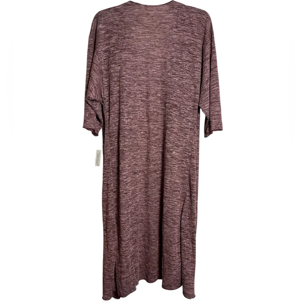 NWT LulaRoe Shirley Drape Ruffle Curtain Front Long Cardigan Burgundy Small - Image 2