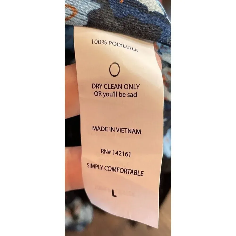 Lularoe Women’s Size Large Blue Floral‎ Black Fringe Kimono Cover Up Boho Beach - Image 6