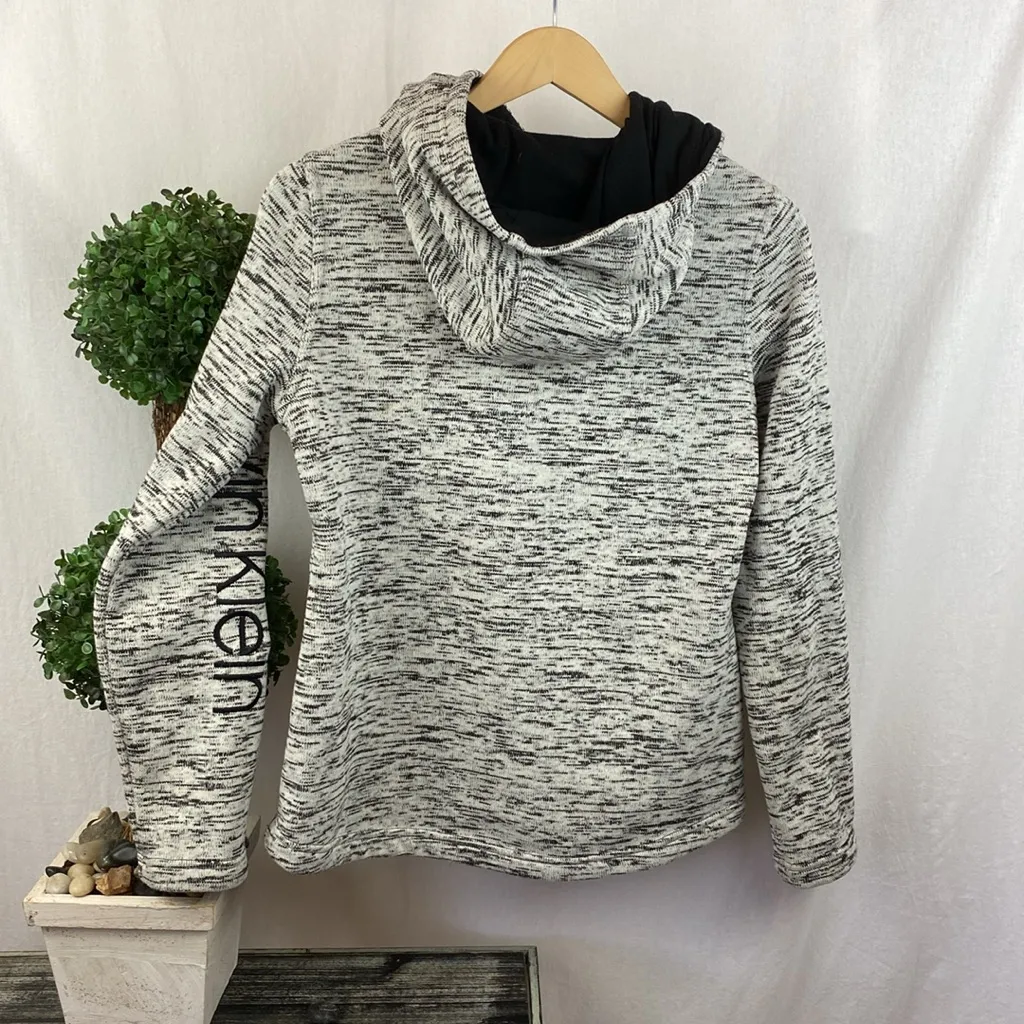 Calvin Klein Performance Gray & Black Hoody Zip Up Long Sleeve Sport Jacket M - Image 2