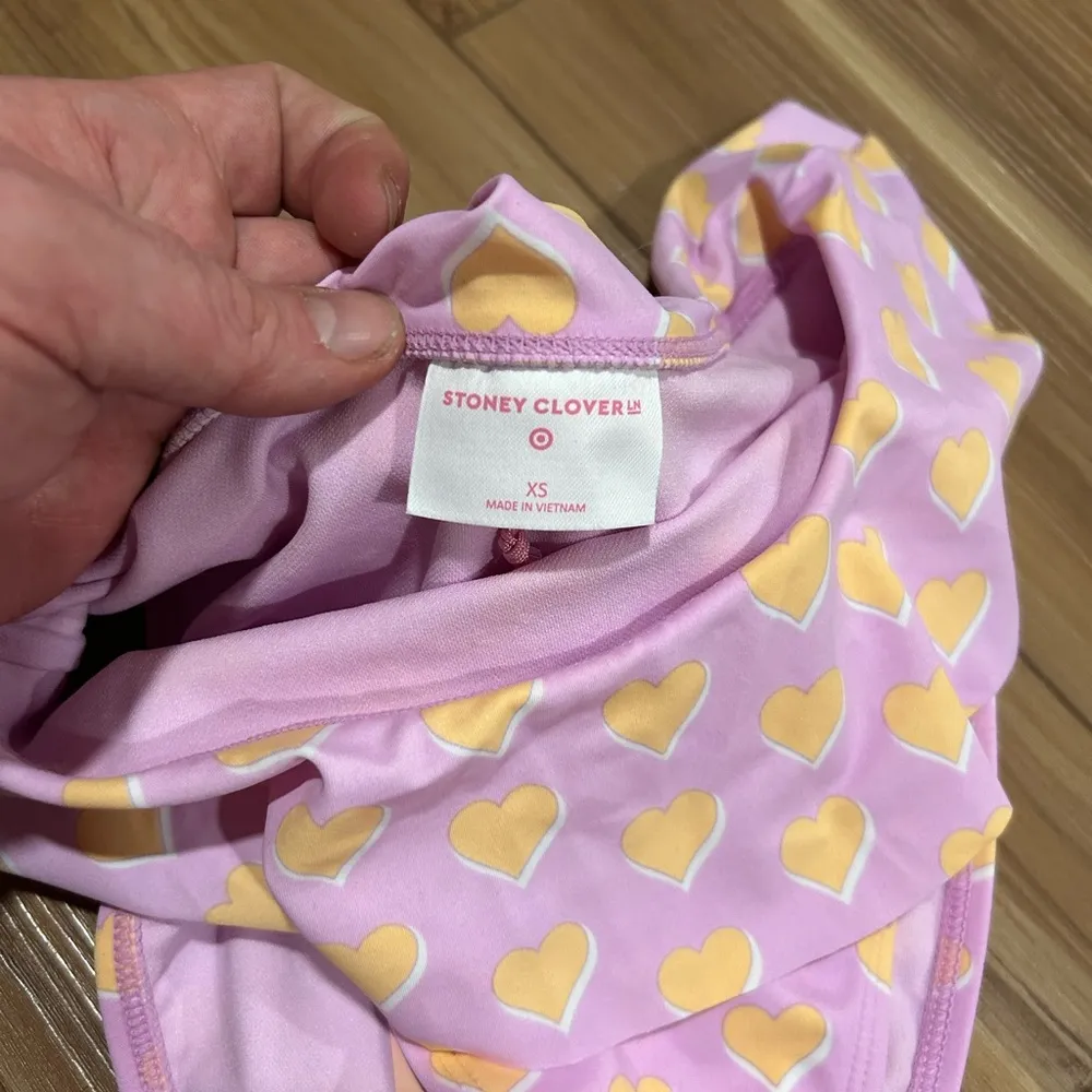 Stoney Clover Purple Bikini with Yellow Heart Pattern NWT Size XS - Image 2